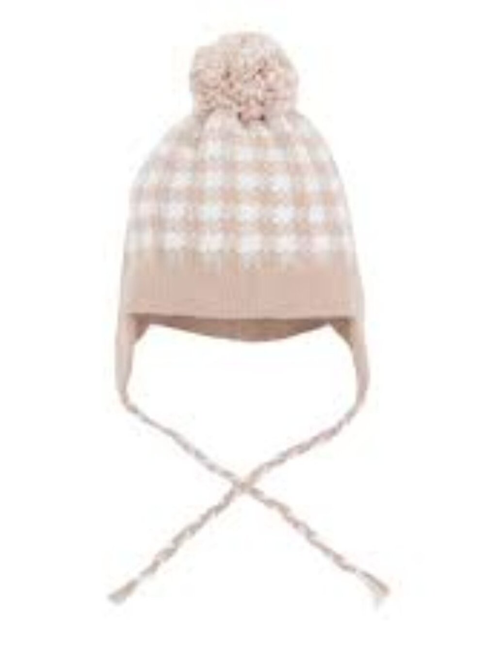 NEW TBBC BEAUFORT BONNET Parrish Pom Pom Hat Light Khaki Gingham 6y